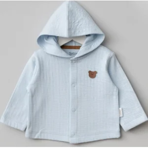 Bebitof Kapüşonlu Bebek Hırka 80153 Koyu, Mavi