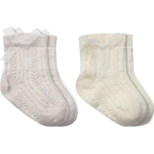 Bistyle Fiyonklu Penye Soket Çorap, 2'li, Taş
