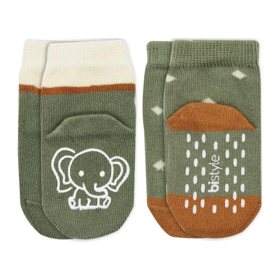 Bistyle Hayvan Figür Kaymaz Kız Soket Çorap, 2'li, Nil