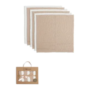 Bistyle Colours Kutulu Penye Mendil, 6'lı, 20x20 cm, Ekru, Kahve