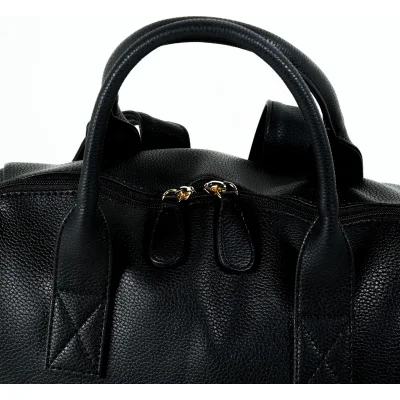 M&Y Kitty Deri Anne Bebek Bakım Sırt Çantası, Siyah