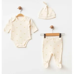 Eslenza Baby Zıbın Takım, 3'lü, Bej