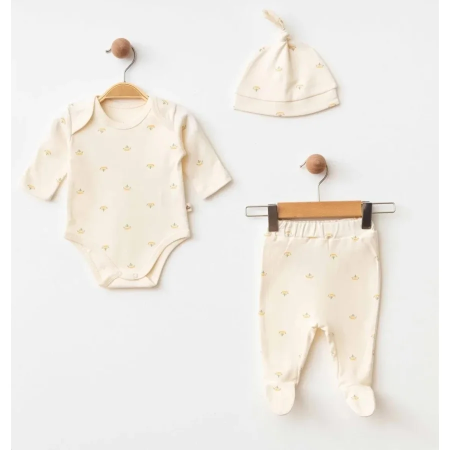 Eslenza Baby Zıbın Takım, 3'lü, Bej