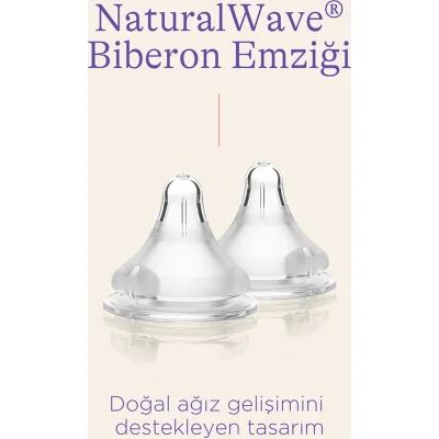 Lansinoh Natural Wave Biberon Emziği, Hızlı Akış, 2'li