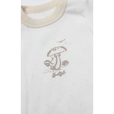 Bistyle Body Yarım Kol My Favorite Zoo Ekru