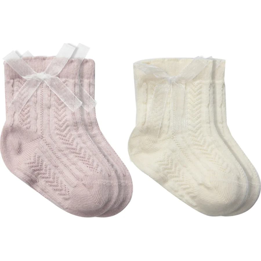 Bistyle Fiyonklu Penye Soket Çorap, 2'li, Lila