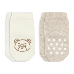Bistyle Hayvan Figürlü Kaymaz Soket Çorap, 2'li, Bej, Ekru