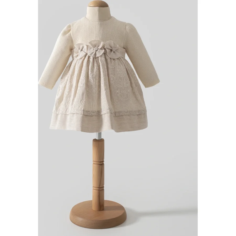 Tongs Baby Elbise, Ekru