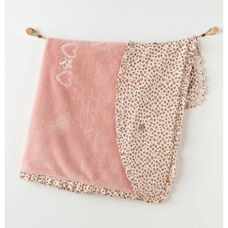 Andywawa Little Leopard Battaniye, 90x85, Pembe