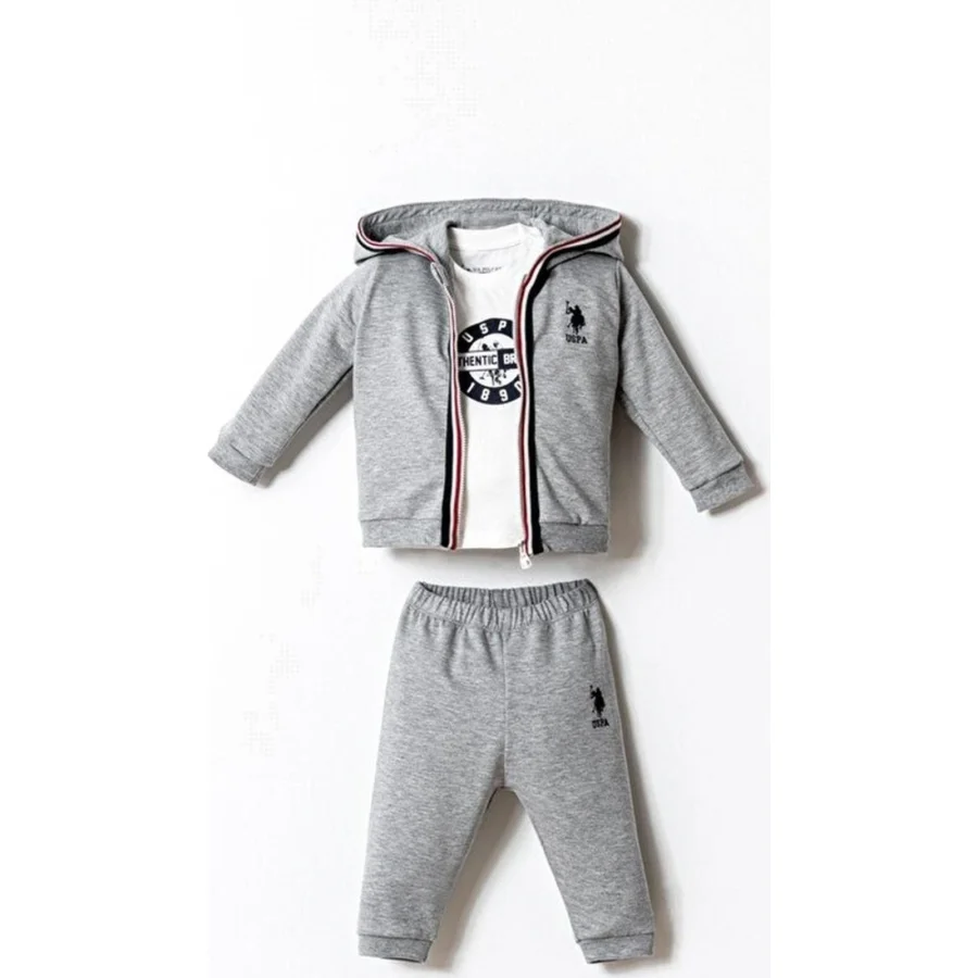 U.S. Polo Takım, 3'lü, Gri, Melanj