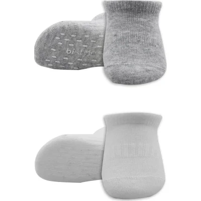 Bistyle Sneakers Kaymaz Basic Penye Çorap, 2'li, Gri, Beyaz