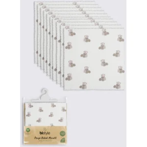 Bistyle Bear Penye Mendil, 20x20, 10'lu, Ekru
