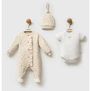 Moi Noi Kokina Tulum Badi Şapka Takım MNB3031 Bej