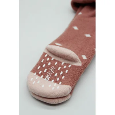 Bistyle Puan Kaymaz Havlu Külotlu Çorap, Pudra