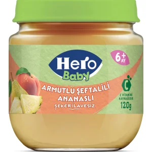 Hero Baby Armutlu Şeftalili Ananaslı Kavonoz Mama 120 Gr