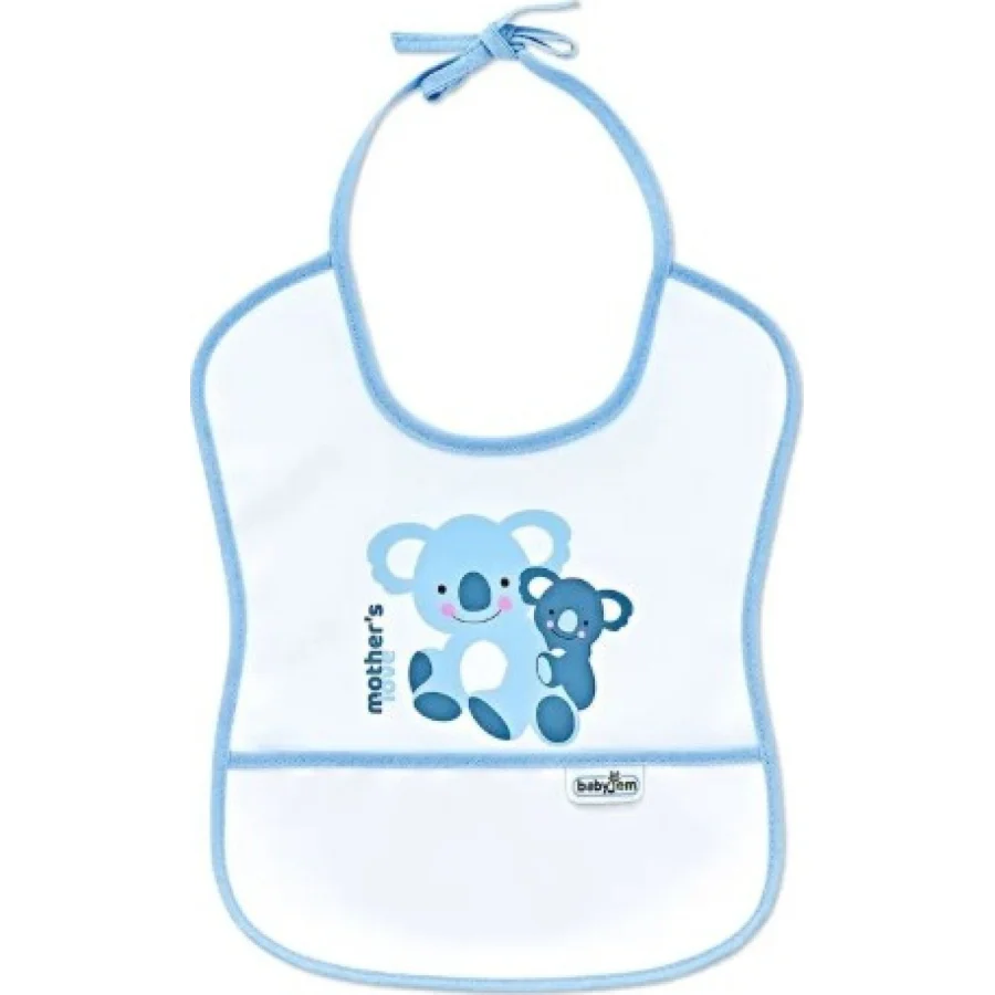BabyJem Poli Muşamba Küçük Mama Önlüğü, Mavi