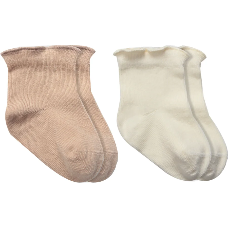 Bistyle Overlok Style Penye Soket Çorap, 2'li, Kahve