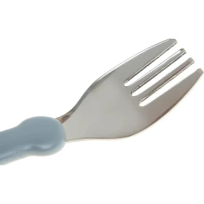 BabyJem Paslanmaz Çelik Çatal Kaşık Seti, Gri