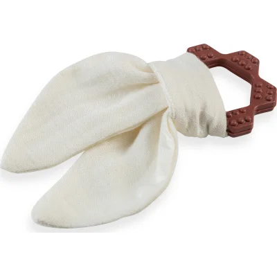 BabyJem Silikon Diş Kaşıyıcılı Müslin Önlük 736 Ekru