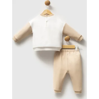 U.S. Polo Assn Takım USB2548 Beyaz-Bej, 2'li, Bej