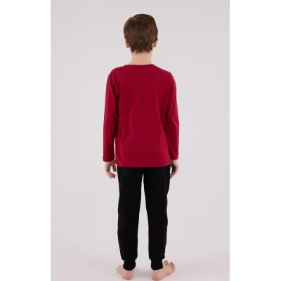 U.S. Polo Assn Uzun Kol Pijama Takım, Bordo