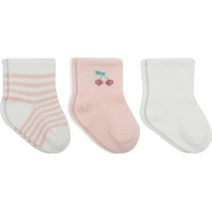 Bistyle Cherry Girl 3'lü Penye Soket Çorap 10138 Ekru