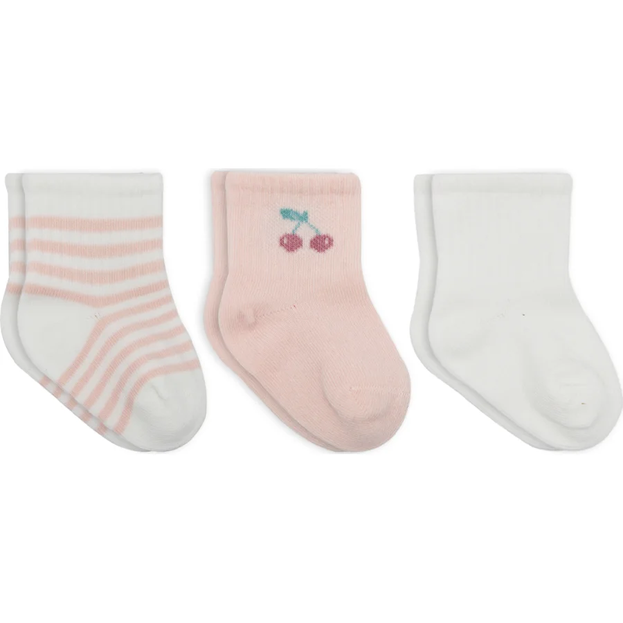 Bistyle Cherry Girl 3'lü Penye Soket Çorap 10138 Ekru