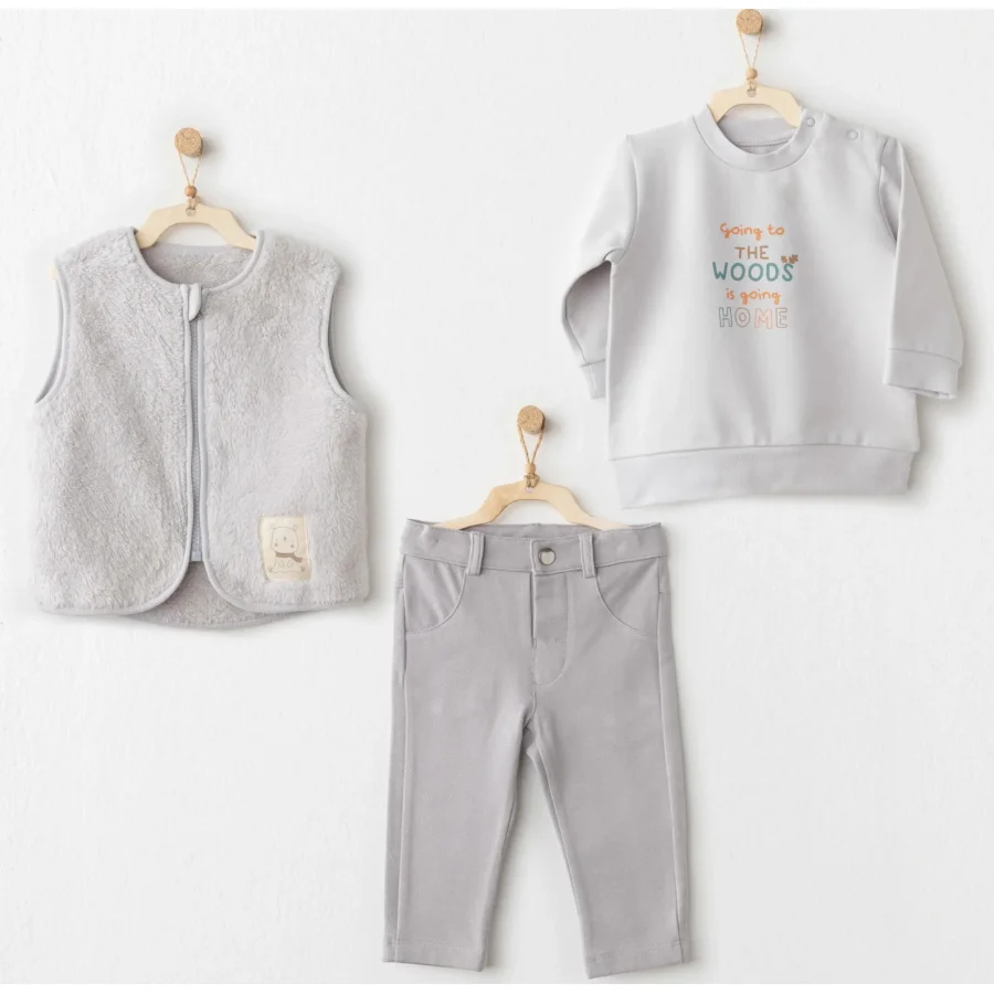Andywawa Hello Autumn Takım, 3'lü, Gri