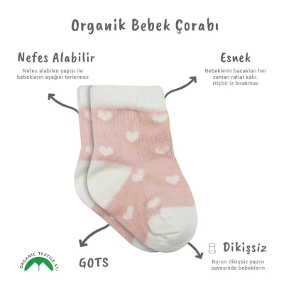 Bistyle Penye Cute Stars Soket Çorap, 3'lü, Pembe