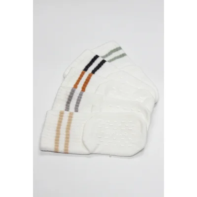 Bistyle Penye Kaymaz Çember Soket Çorap, 5'li, Ekru