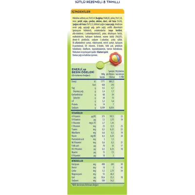 Hero Baby Sütlü 8 Tahıllı Rezeneli, 200 g