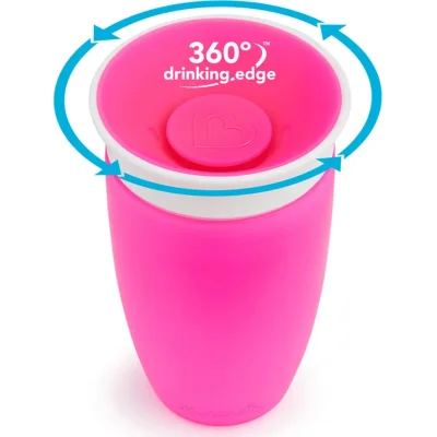 Munchkin Mucize 360° Alıştırma Bardağı 12 Ay+ 296 ml 90316 Pembe