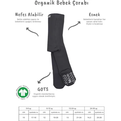 Bistyle Tekli Kaymaz Mix Havlu Külotlu Çorap 50501 Antrasit