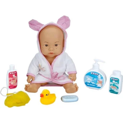 Sunman Bebelou Banyo Zamanı Bebek Seti, 35 cm