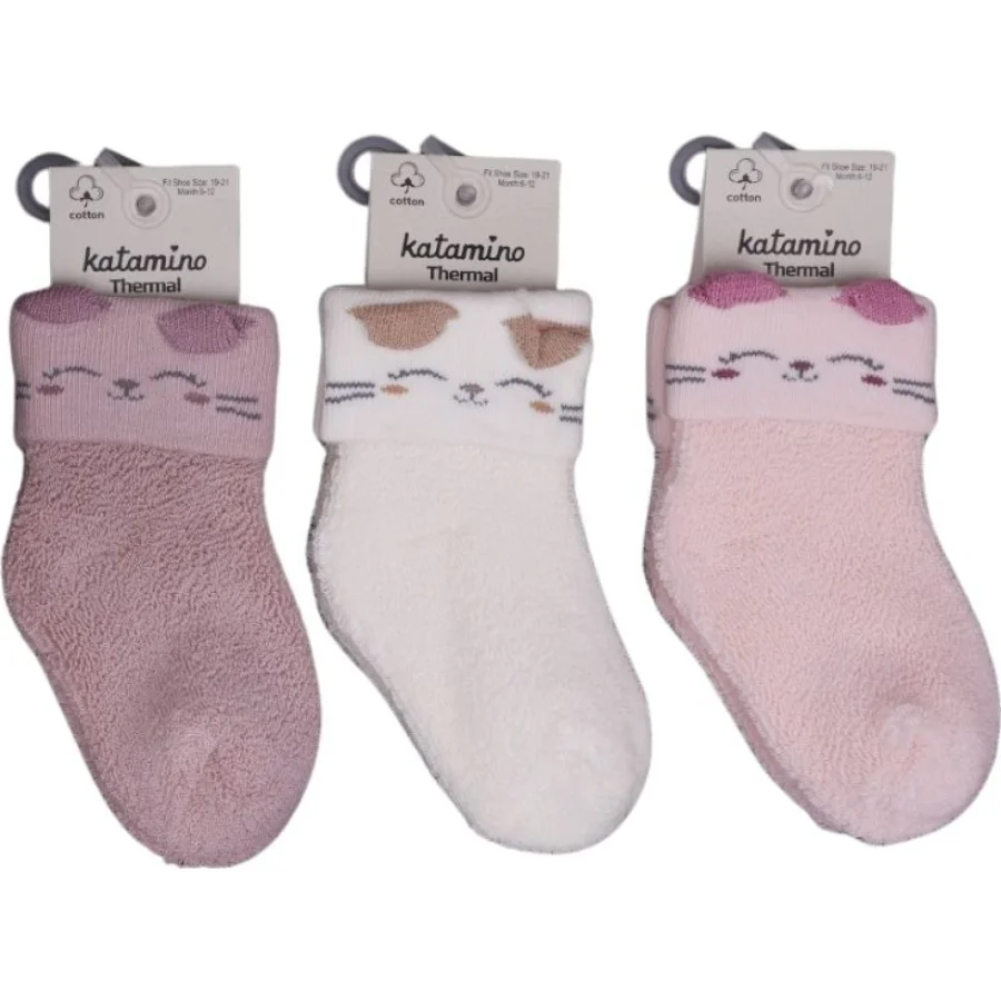 Katamino Mikaya Kız Bebek Havlu Soket Çorap, Asorti