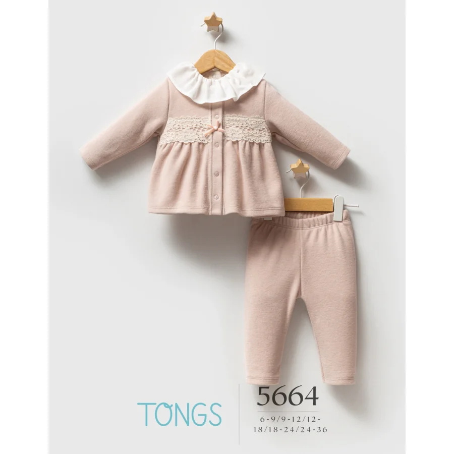 Tongs Baby Lace Dream Takım, 3'lü, Pudra