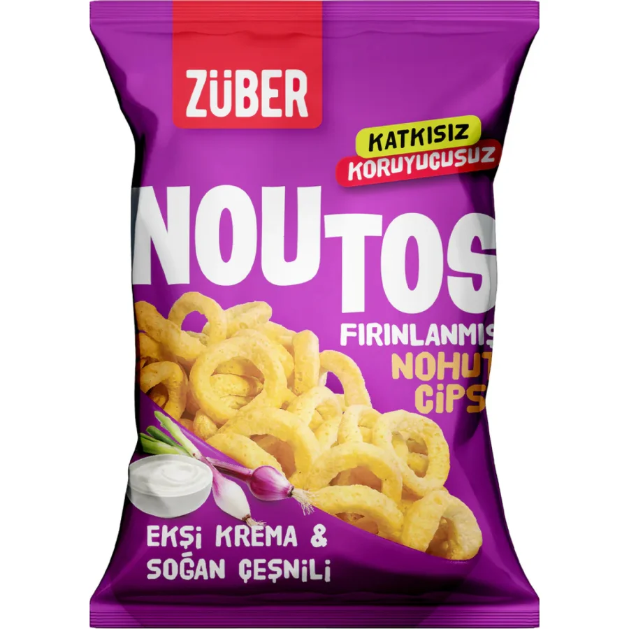 Züber Noutos Fırın Nohut Cipsi 55 Gr Ekşi Krema ve Soğan