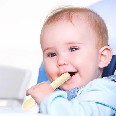 BabyJem Silikon Kaşık, Ekru