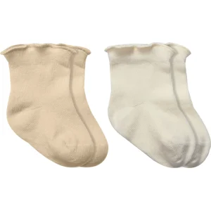 Bistyle Overlok Style Penye Soket Çorap, 2'li, Bej