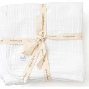 Andywawa Müslin Home Bebek Battaniye, 105x120 cm, Beyaz