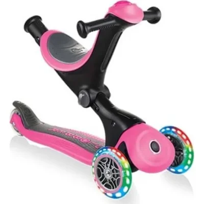 Globber Go Up Deluxe Scooter, Işıklı, Pembe