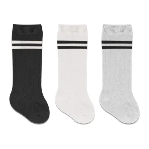 Bistyle Derby Dizaltı Çorap, 3'lü, Siyah, Ekru, Gri, Çemberli