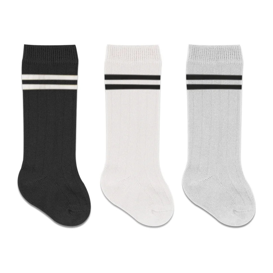 Bistyle Derby Dizaltı Çorap, 3'lü, Siyah, Ekru, Gri, Çemberli