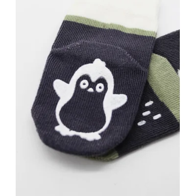 Bistyle Hayvan Figürlü Kaymaz Erkek Soket Çorap, 2'li, Antrasit