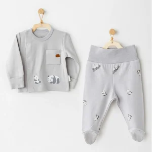 Andywawa AC26024 Keep Smiling 2'li Zıbın Takım Grey