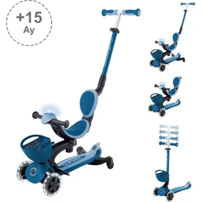 Globber Go Up Baby 360 Scooter, Işıklı, Pastel Mavi