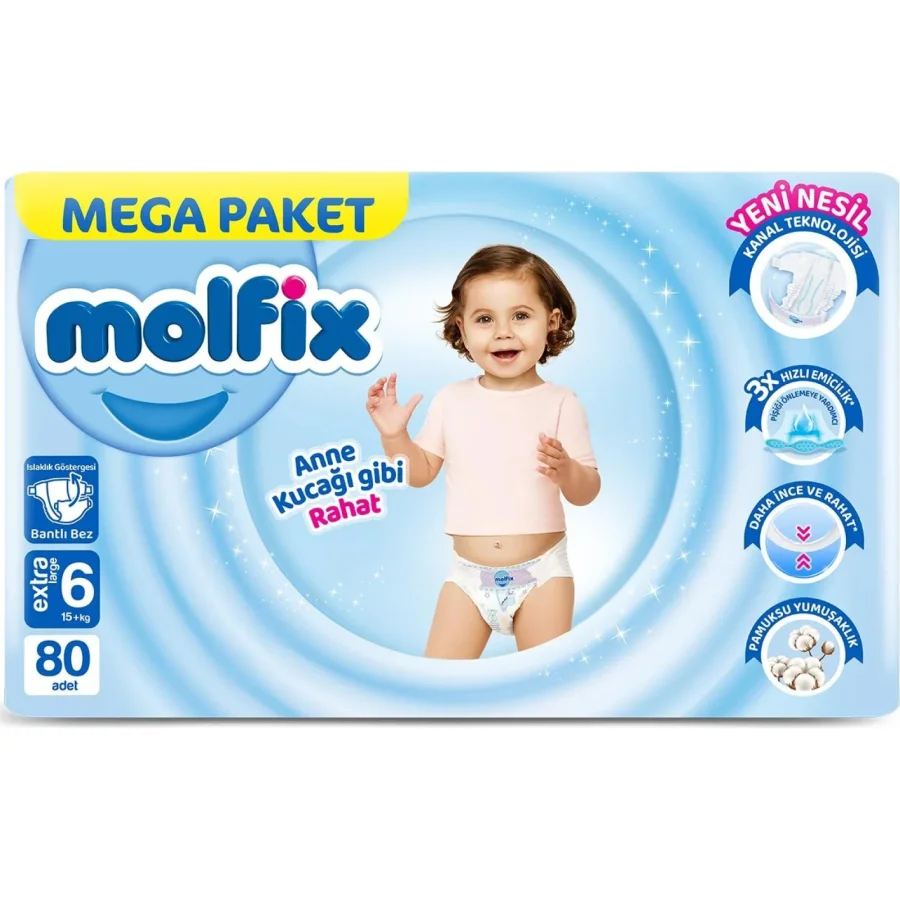 Molfix Bebek Bezi, 6 Beden, 80 Adet