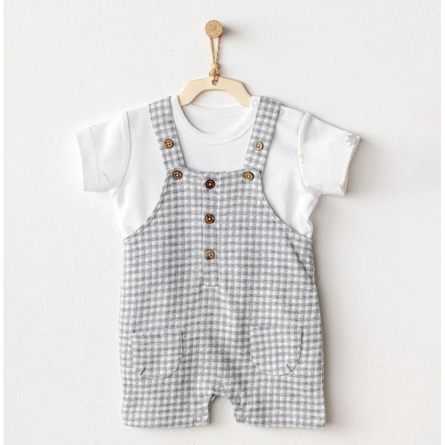 Andywawa Jumpsuit Set Little King Salopet Takım, Gri