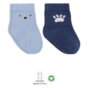 Bistyle Bear Penye Soket Çorap, 2'li, Mavi