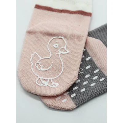 Bistyle Hayvan Figür Kaymaz Kız Soket Çorap, 2'li, Gri